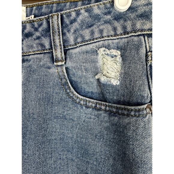 Princess Polly Light Wash Mom Distressed High Waisted Denim Blue Jeans Size 4 - Picture 7 of 8